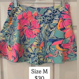 Lilly Pulitzer Floral Skirt - Pink, Blue, Green